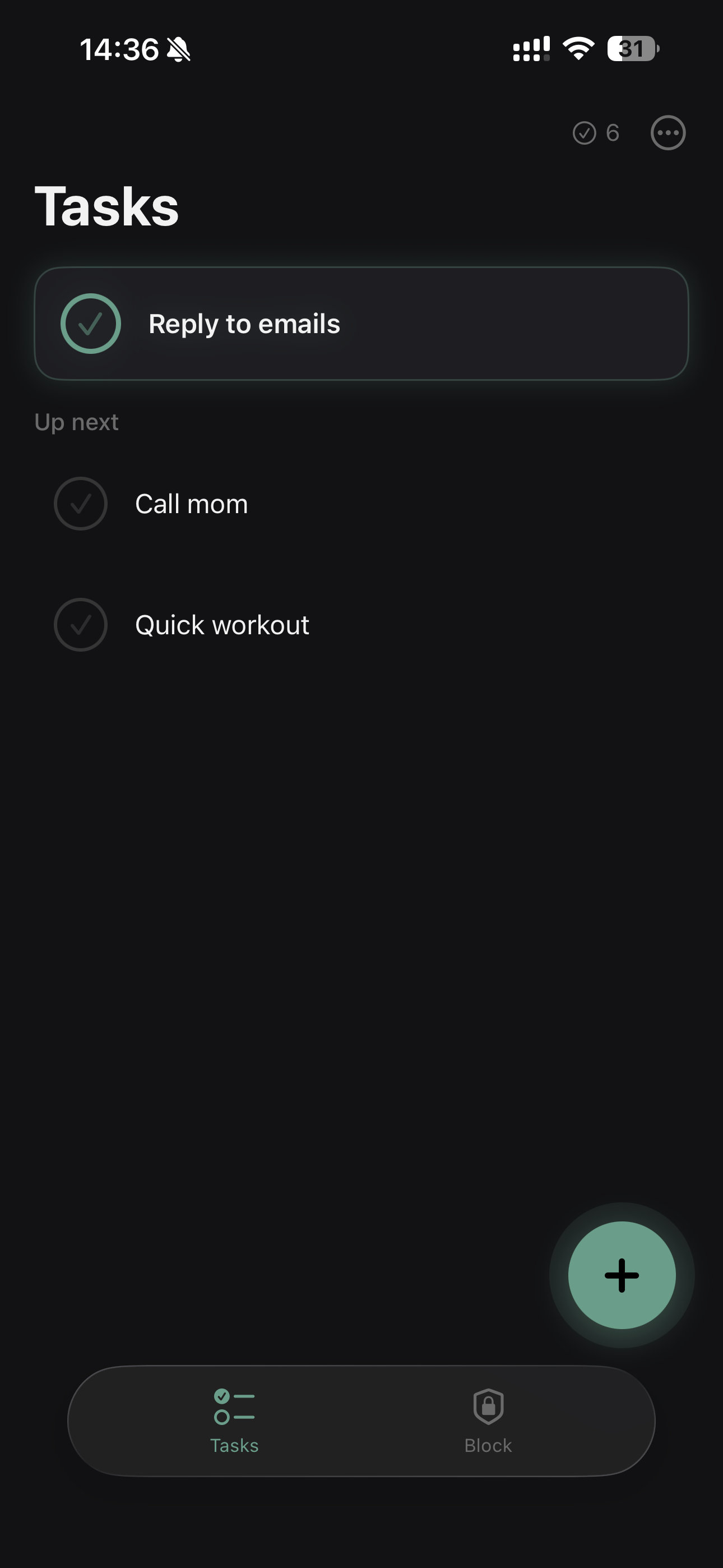 Helpful Phone ADHD - Tasks Screen